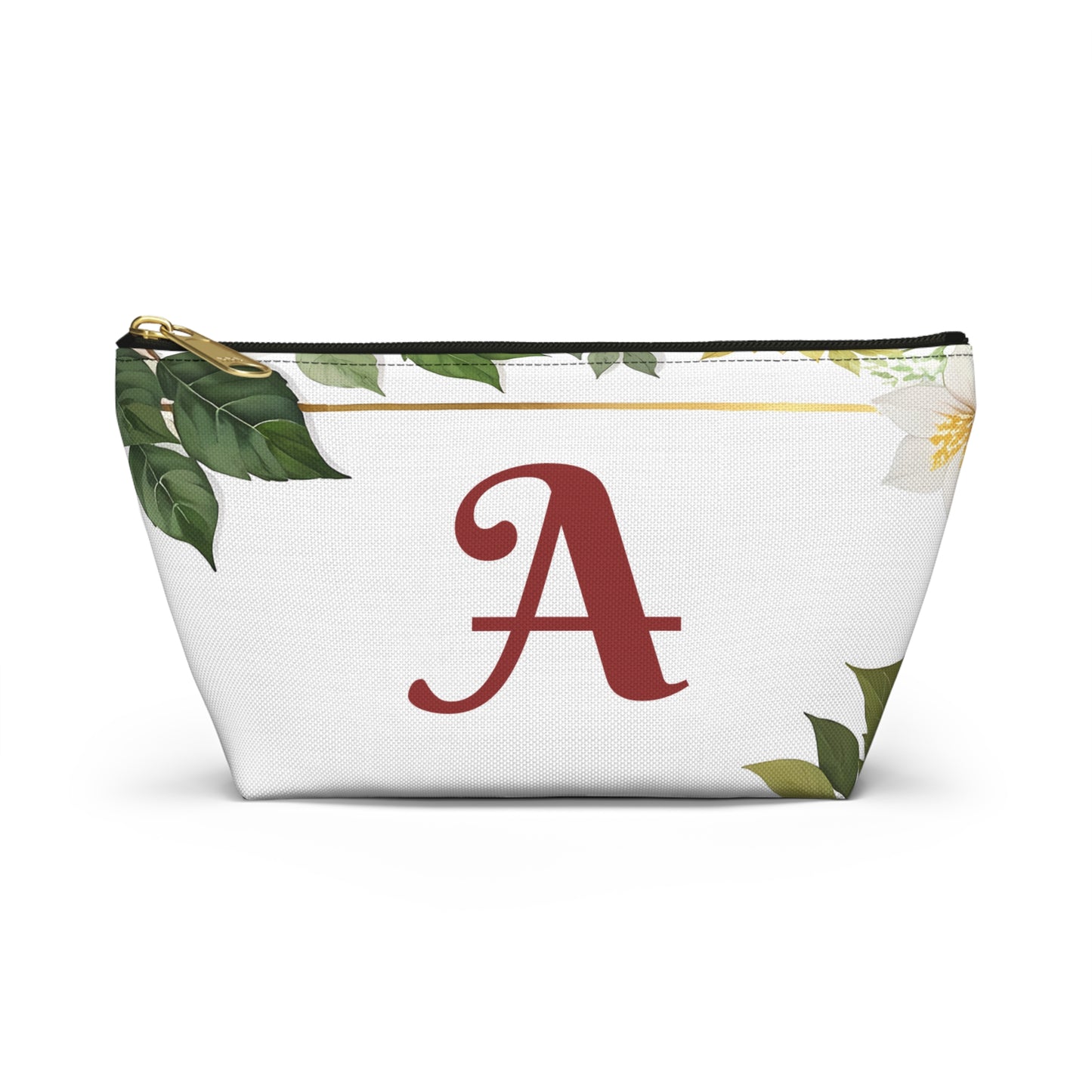 Personalized Floral Accessory Pouch, Makeup Bag, Gift for Her, Initial Pouch, Travel Organizer, Custom Cosmetic Bag