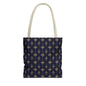 Navy & Gold Art Deco Tote Bag — Elegant Geometric Pattern All-Over Print