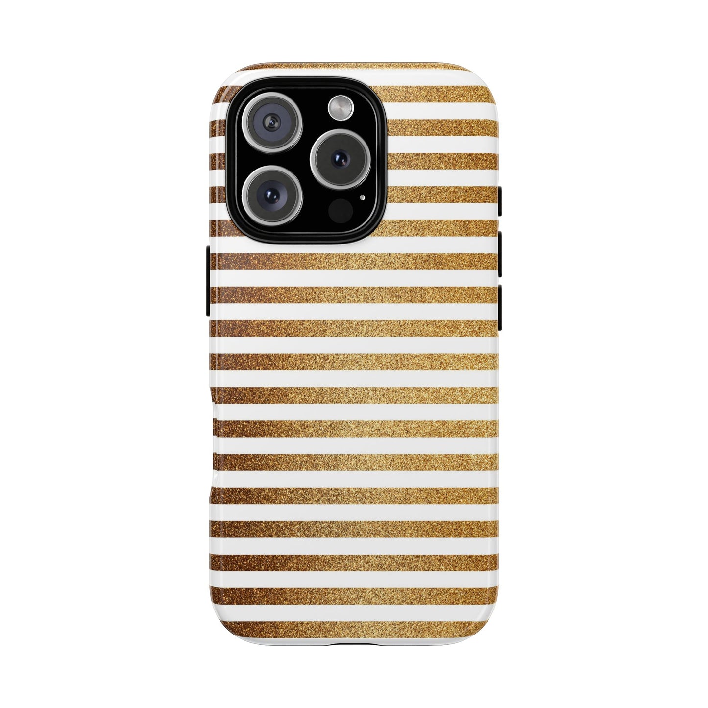 Glamorous Gold Striped Phone Case | Tough Cases, Stylish Phone Cover, Chic Accessories, Gift for Her, Fashionable Tech