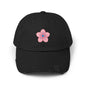 Floral Distressed Cap | Trendy Hat for Spring and Summer | Perfect Gift for Floral Lovers, Outdoor Events, Festivals, Birthdays