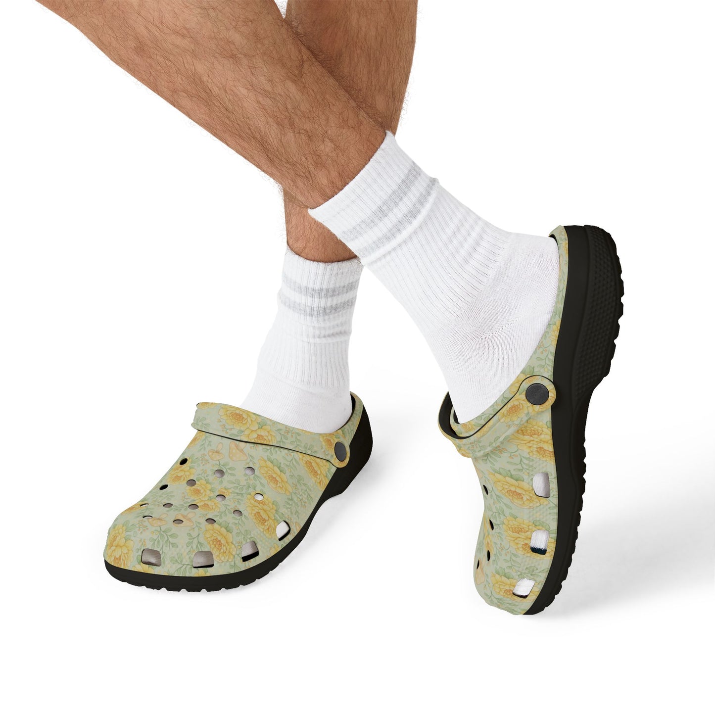 Floral Sunflower Clogs — Lightweight EVA Garden Shoes