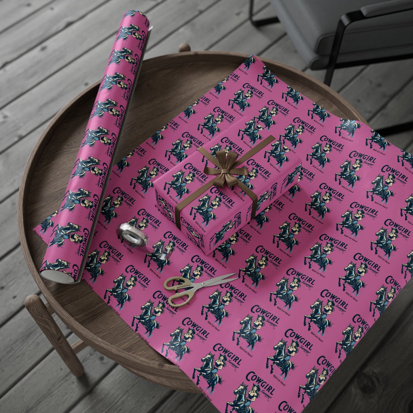 Cowgirl Wrapping Paper - Fun Gift Wrap for Birthdays, Western Theme Parties, Cowgirl Decor, Unique Gift Wrapping, Cute Cowgirl Print