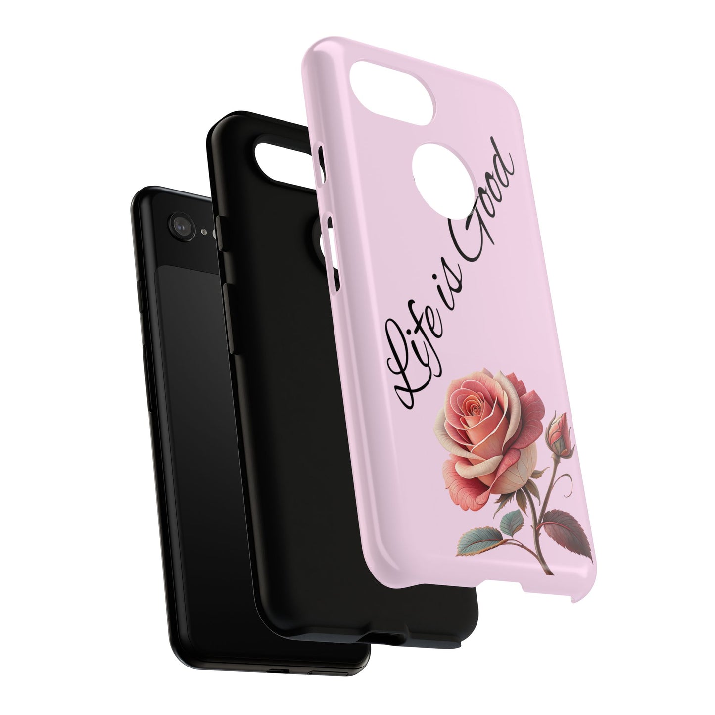 Roses & Positivity Phone Case - Floral Design, Life is Good, Tough Cases for Everyday Wear, Gift for Friends, Mother's Day, Spring [...]