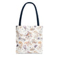 Floral Ditsy Print Tote Bag – Neutral Watercolor Wildflower Market Bag