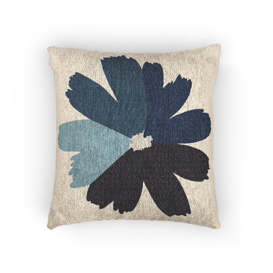 Chic Woven Pillow, Modern Home Decor, Flower Print Cushion, Boho Living Room Accent, Gift for Housewarming