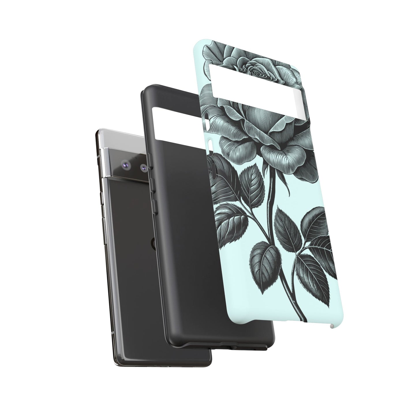 Elegant Floral Phone Case, Tough Cases for iPhones, Black Rose Design, Gift for Her, Stylish Phone Cover, Birthday Gifts