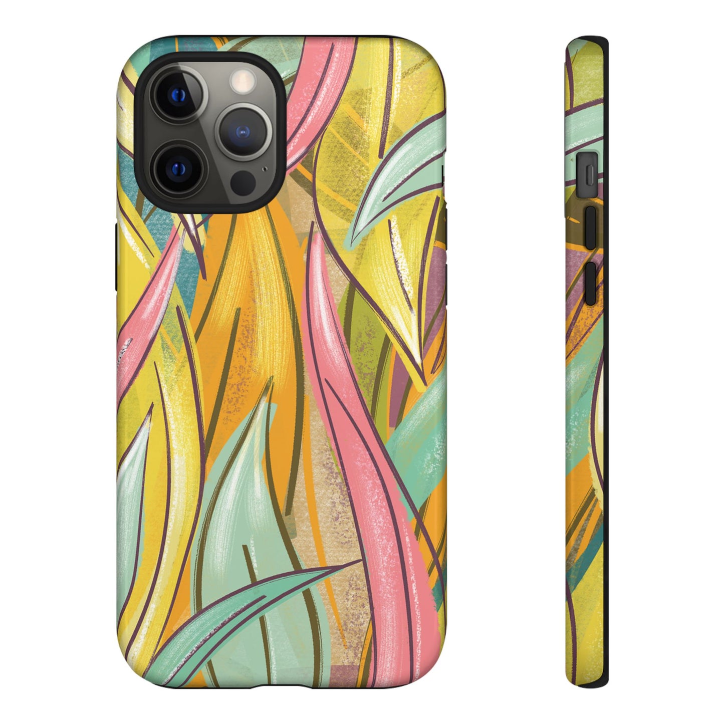 Vibrant Phone Case with Colorful Leaf Design, Tough Cases for Nature Lovers, Eco-Friendly Gift, Summer Vibes, Floral Phone Cover