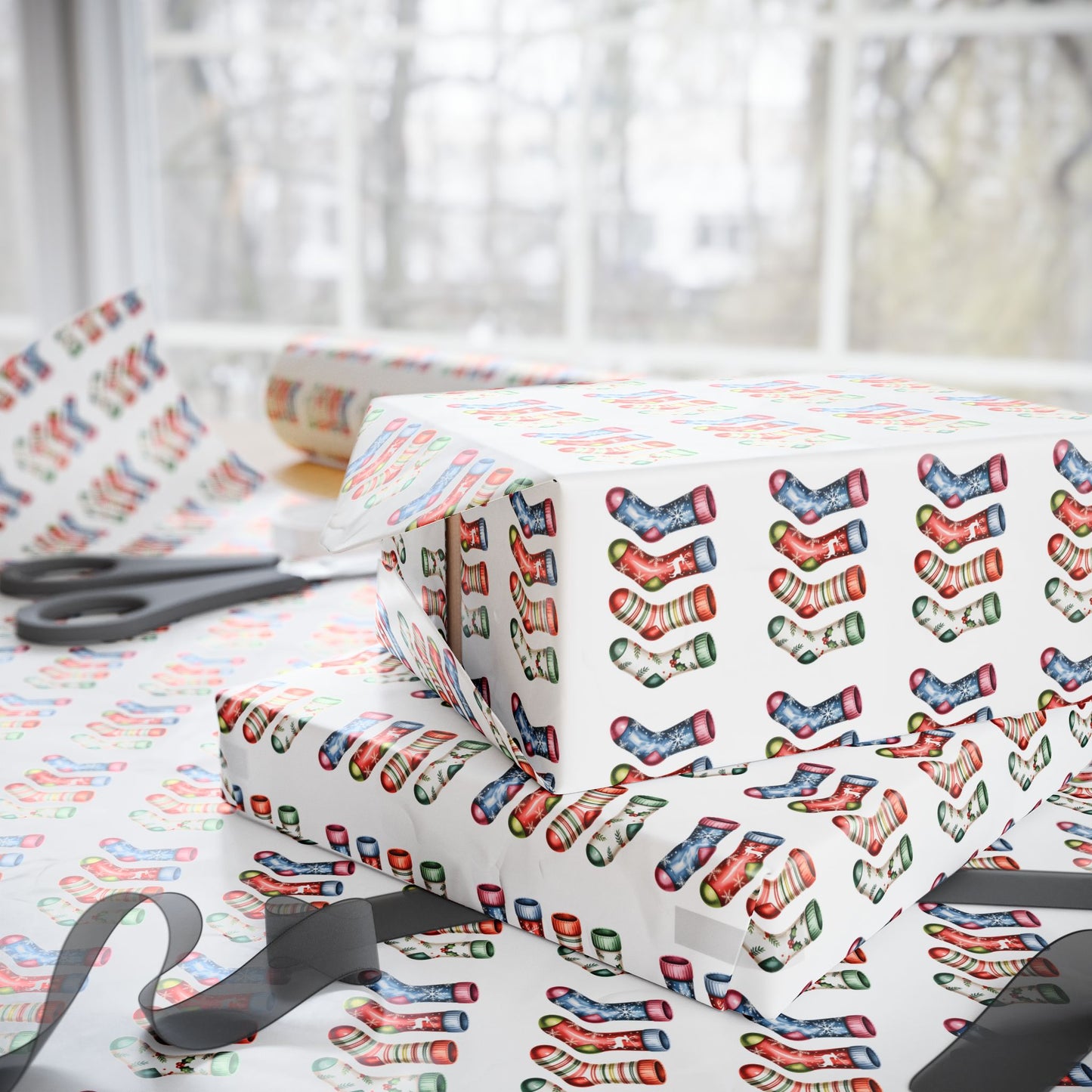 Holiday Candy Cane Pattern Wrapping Paper Roll — Festive Gift Wrap for Christmas & Seasonal Gifts