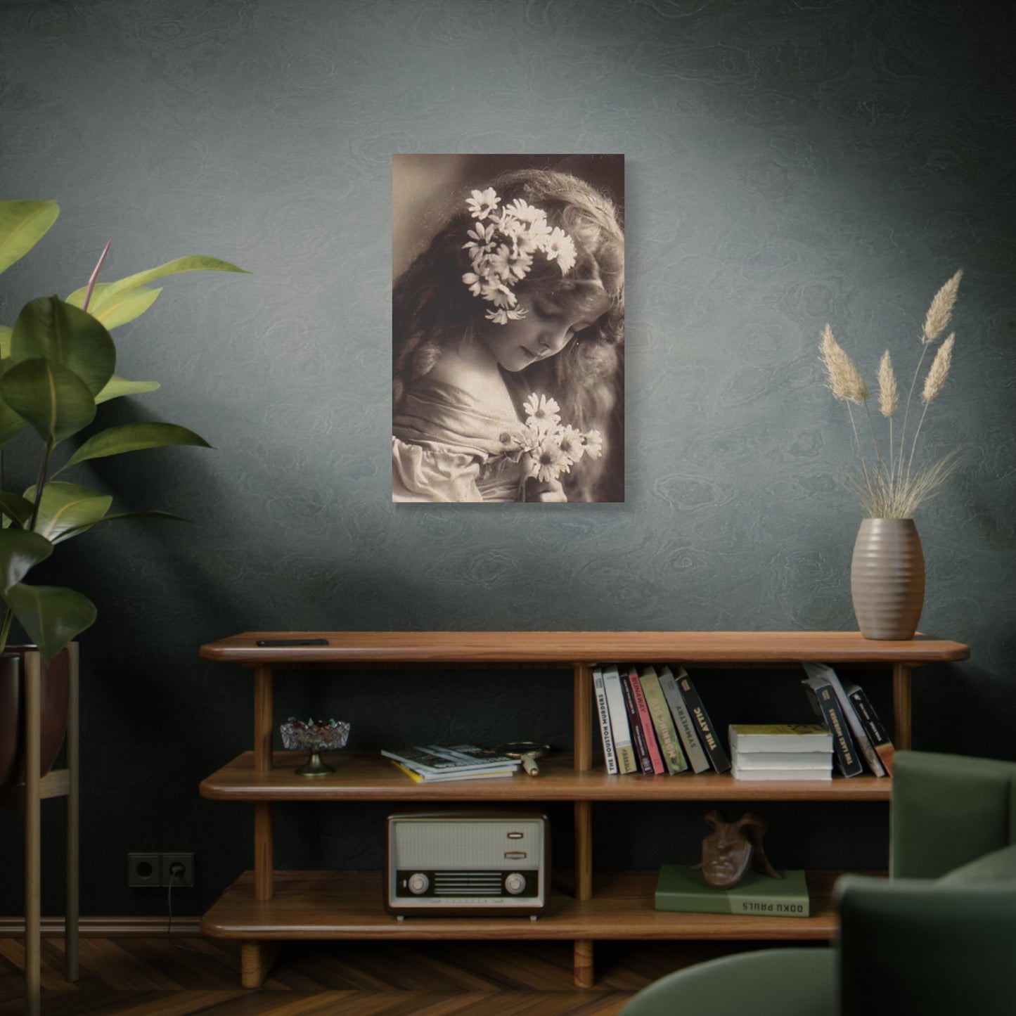 Vintage Floral Portrait Canvas