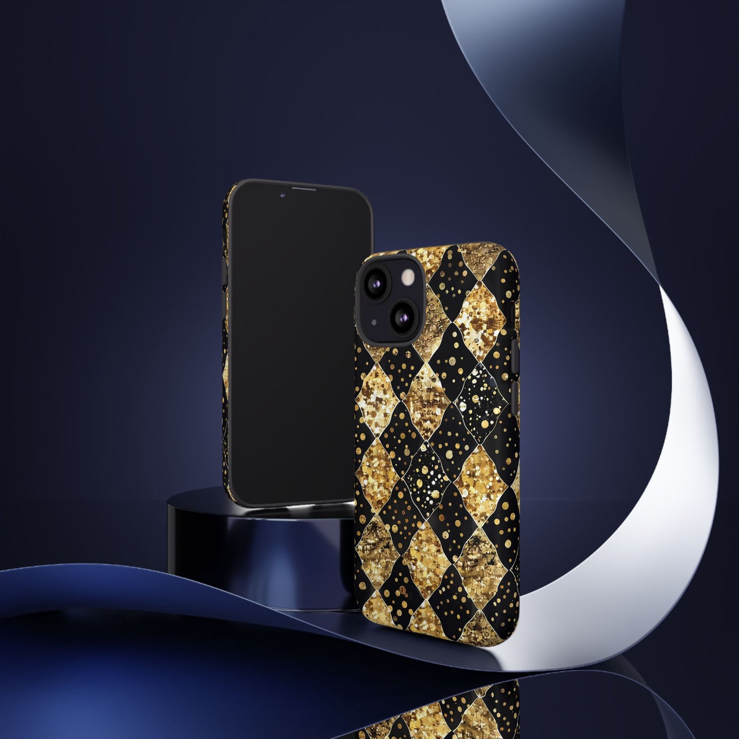 Elegant Gold & Black Phone Case for Tough Protection