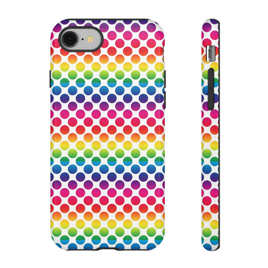 Rainbow Dot Phone Case, Colorful Phone Cover, Fun Phone Accessory, Gift for Friends, Trendy Mobile Case
