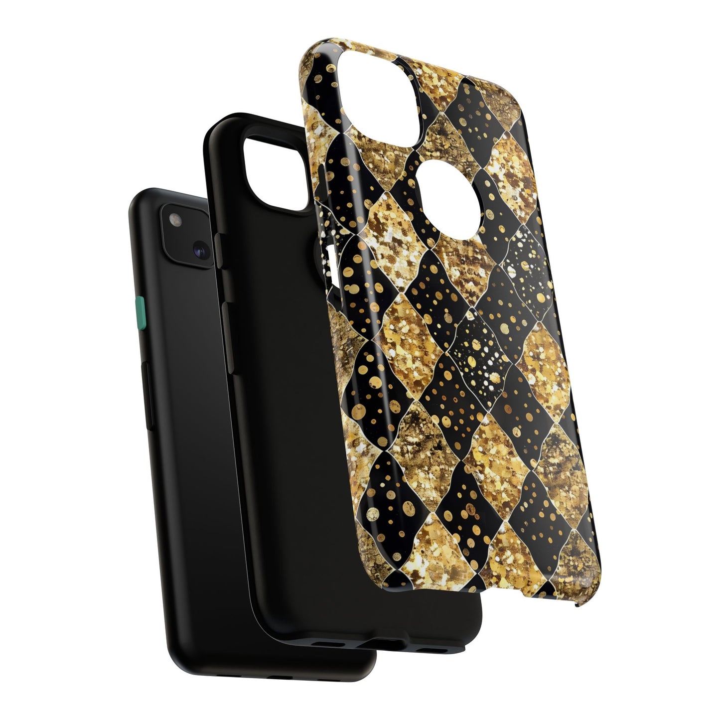Elegant Gold & Black Phone Case for Tough Protection