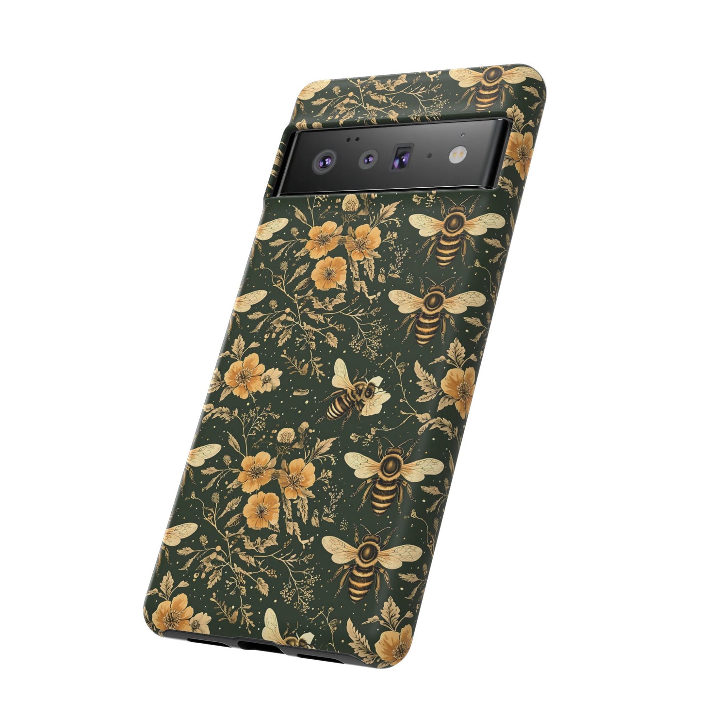 Nature-Inspired Phone Case, Tough Cases for Nature Lovers, Floral Bee Design, Eco-Friendly Gift, Summer Vibes, Trendy Phone Accessory,