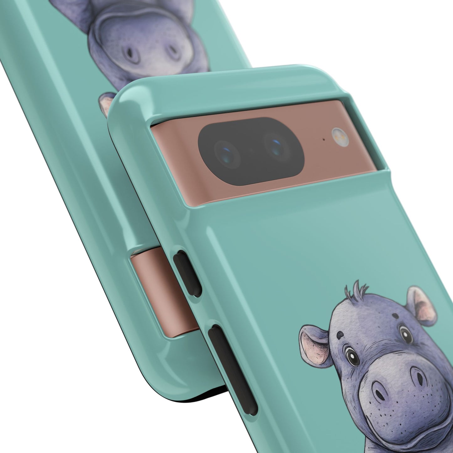 Cute Hippo Phone Case, Tough Phone Cover, Fun Animal Case, Gift for Kids, Cute Decor, Birthday Present