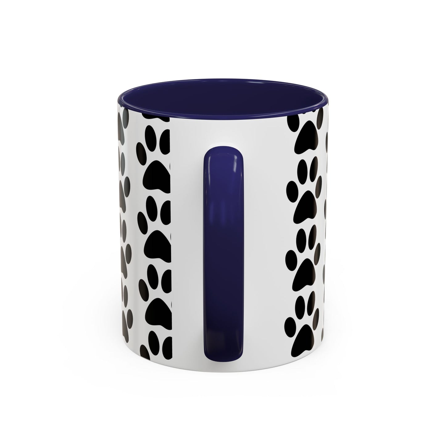 Paw Print Accent Coffee Mug - Dog Lover Gift, Black and White Pet Mug, Cute Animal Decor, Personalized Pet Owner Present, Coffee Tea Cup