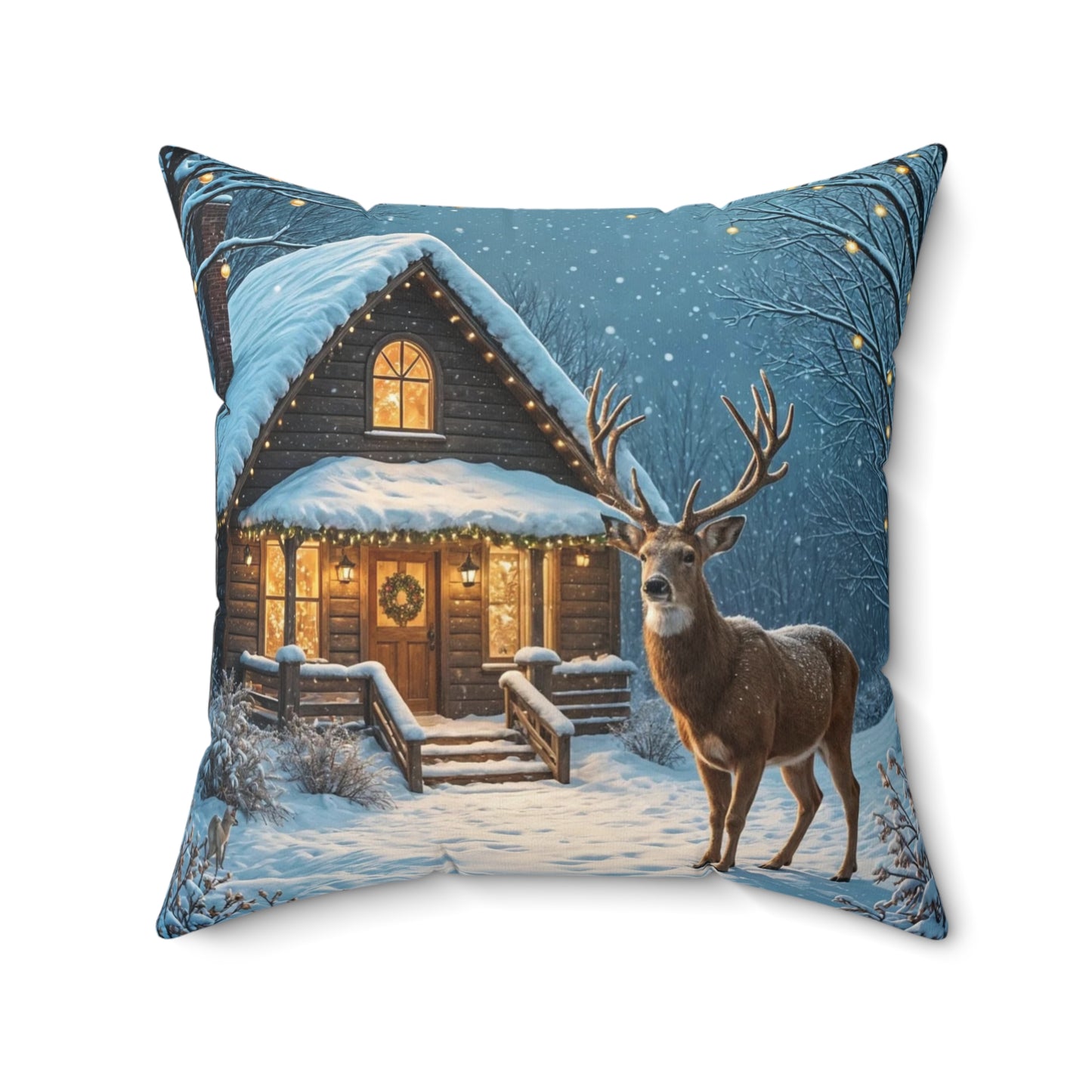 Cozy Winter Decor Pillow, Holiday Home Accent, Reindeer Design Cushion, Festive Throw Pillow, Christmas Gift Idea