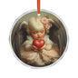 Heart-Shaped Crystal Ornament, Cherubic Decor, Valentine's Gift, Home Decoration, Christmas Tree Ornament, Romantic Keepsake