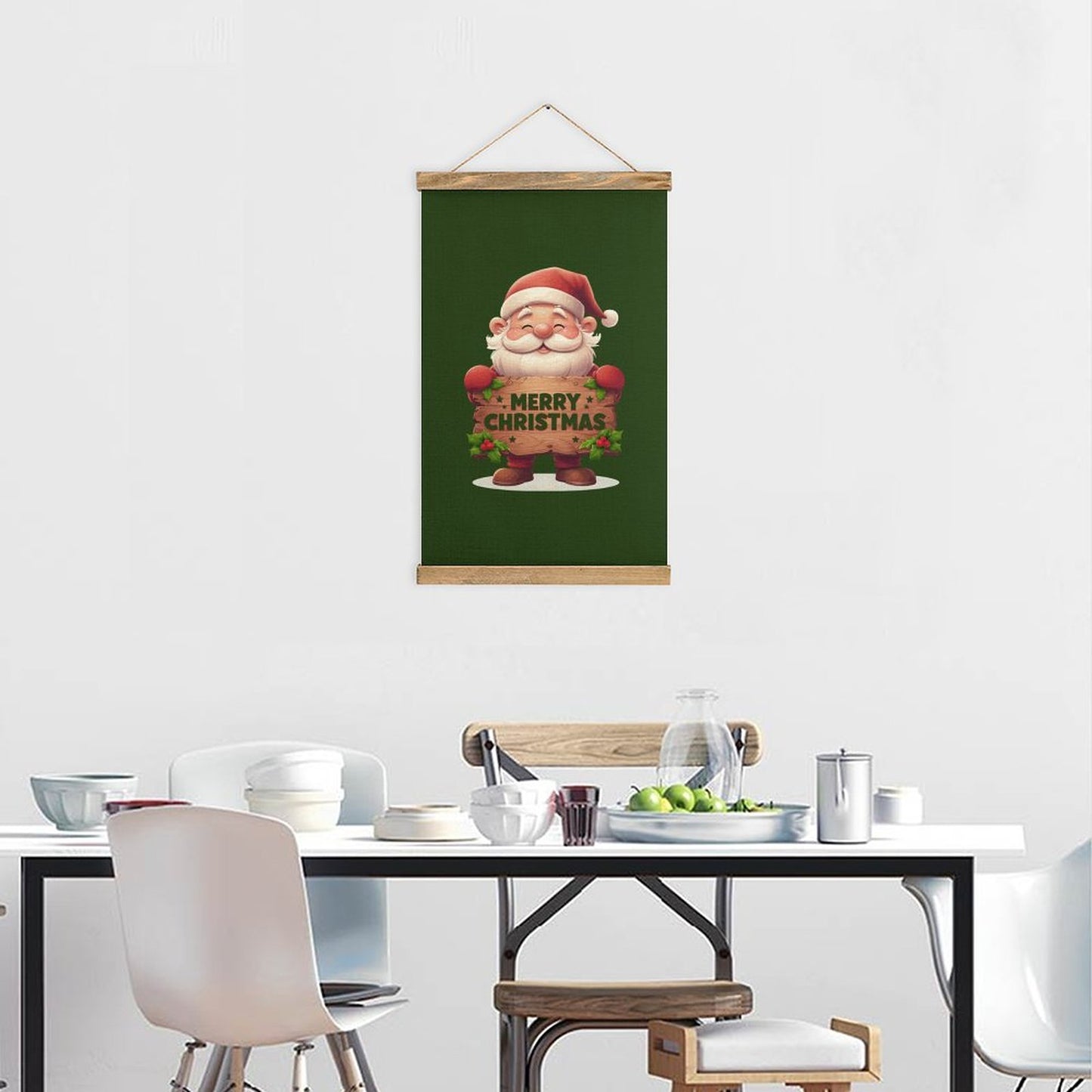 Framed Flax Painting Wall Decor