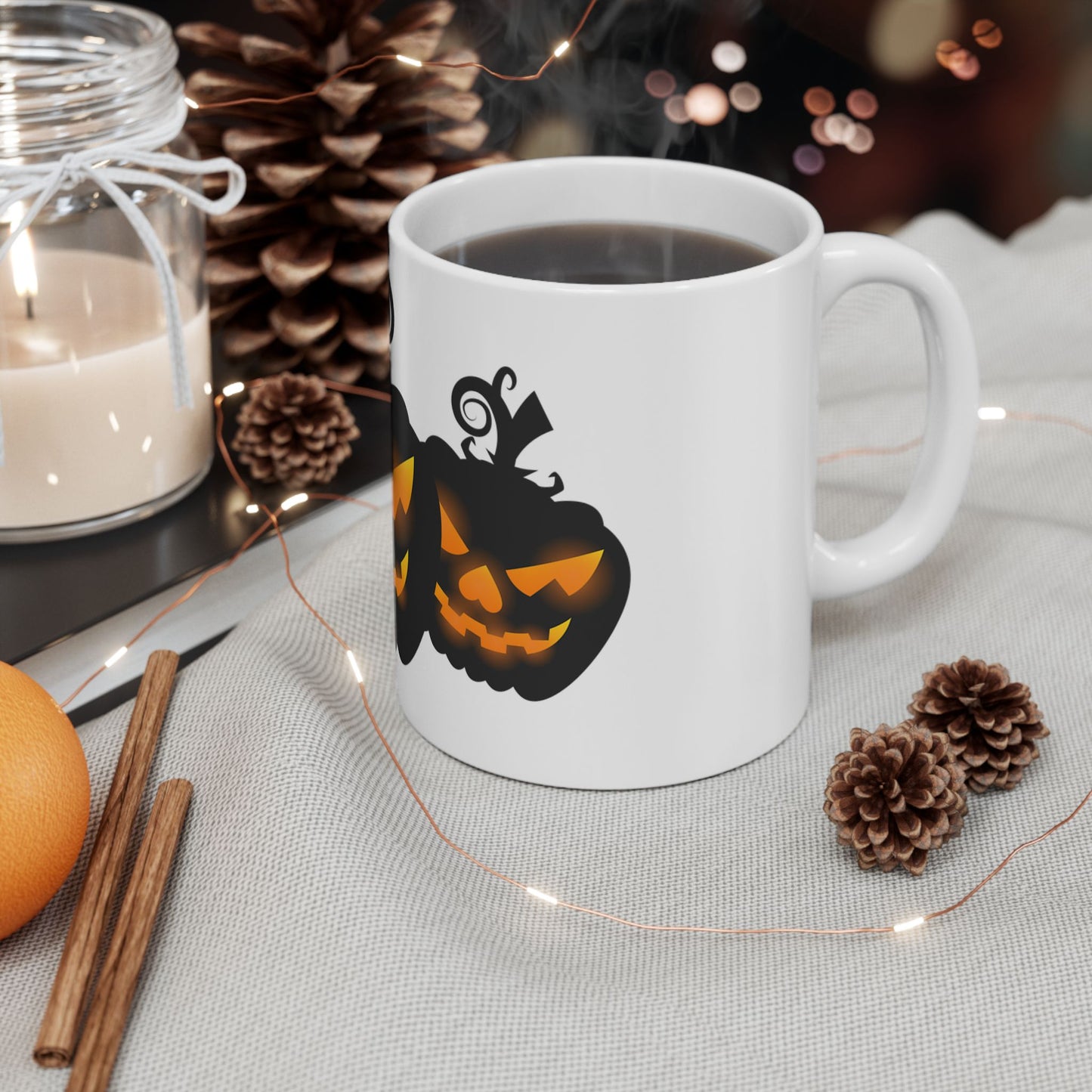 Spooky Pumpkin Ceramic Mug - Perfect for Halloween, Coffee Lovers Gift, Autumn Decor, Tea Time, Pumpkin Spice Enthusiasts
