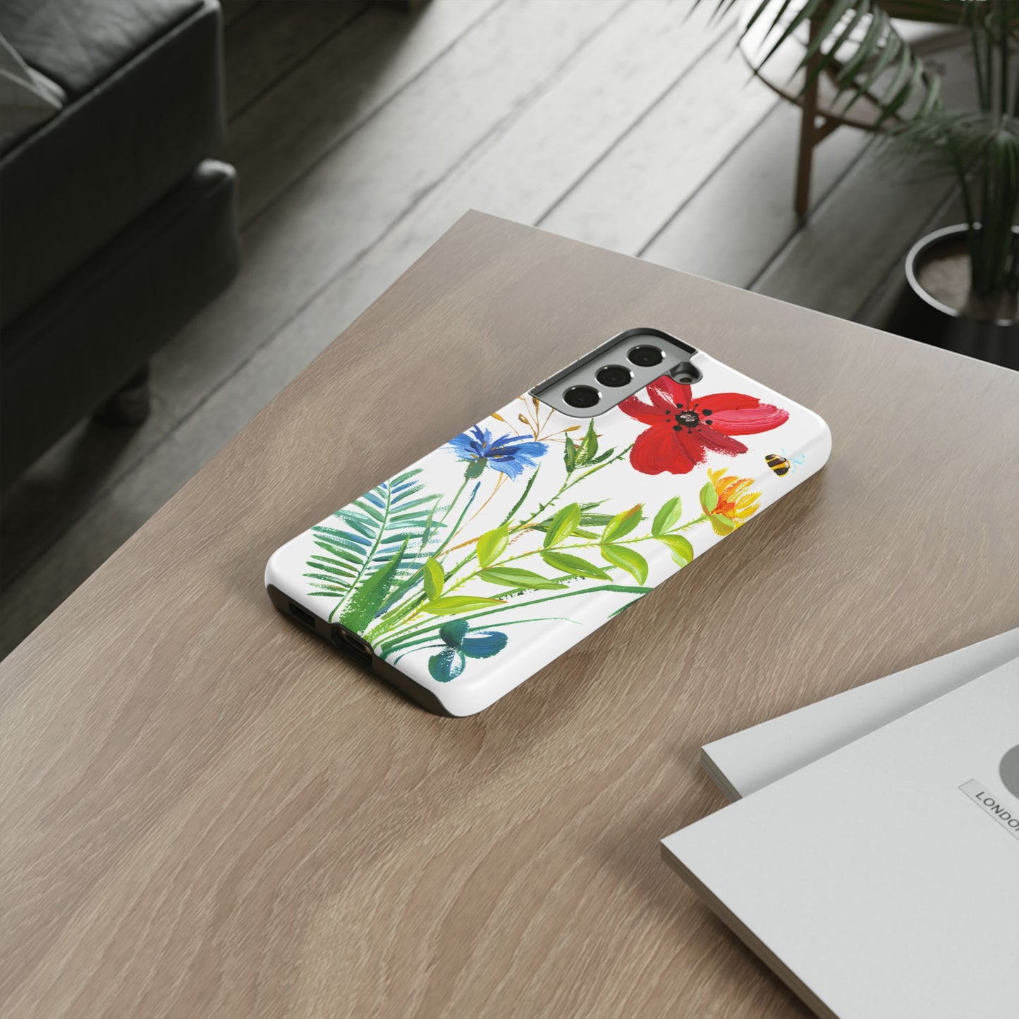 Floral Watercolor Tough Phone Case — Wildflower Bouquet Protective Cover