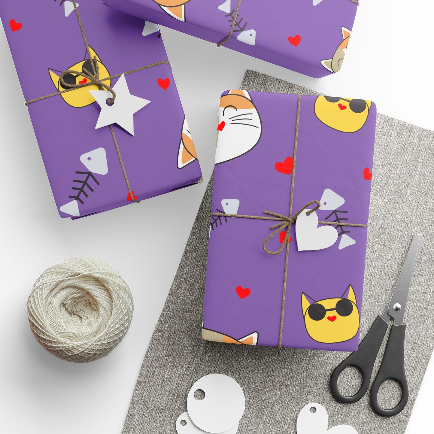 Cute Cat Wrapping Paper, Whimsical Gift Wrap for Pet Lovers