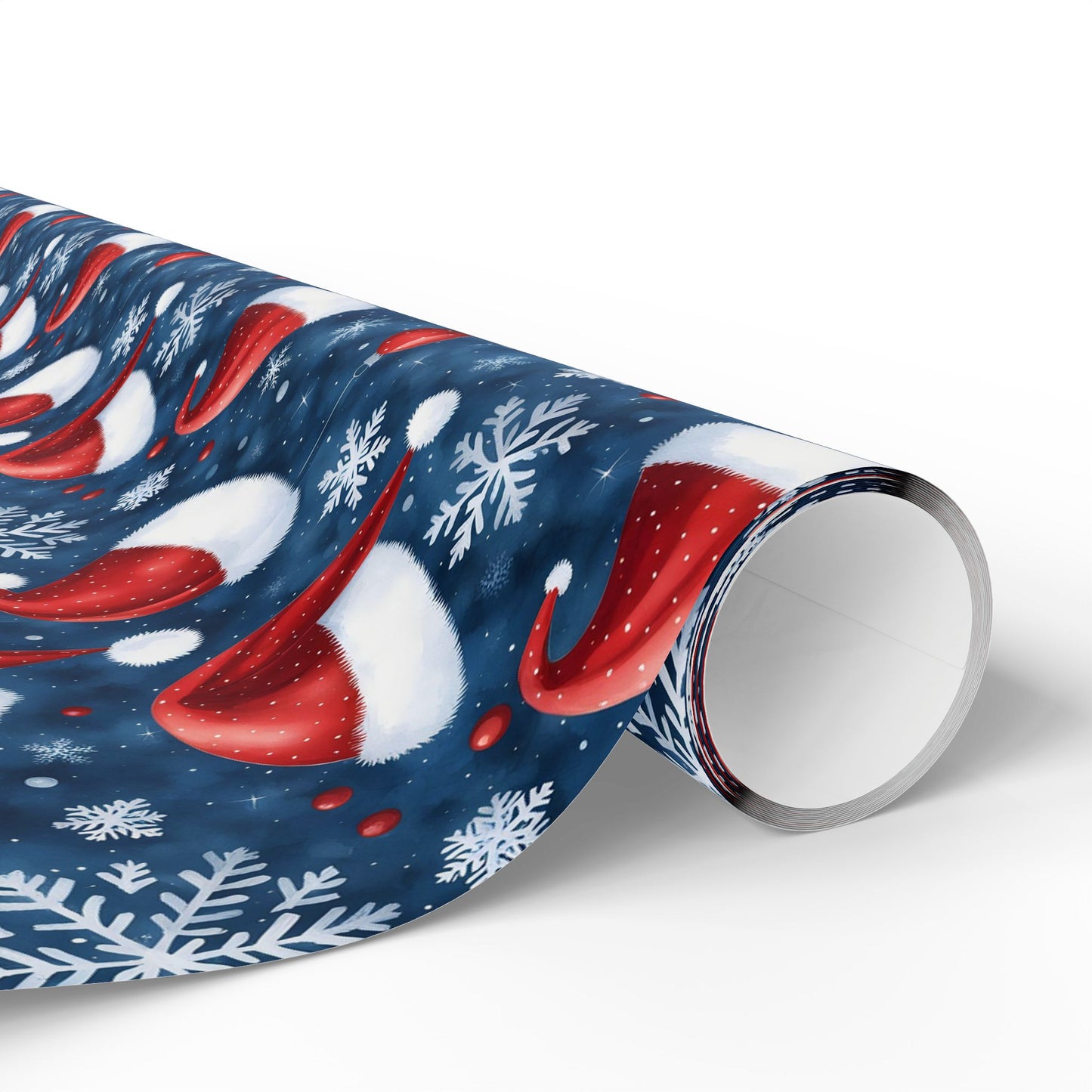 Christmas Santa Hat Wrapping Paper Roll — Festive Snowflake Gift Wrap