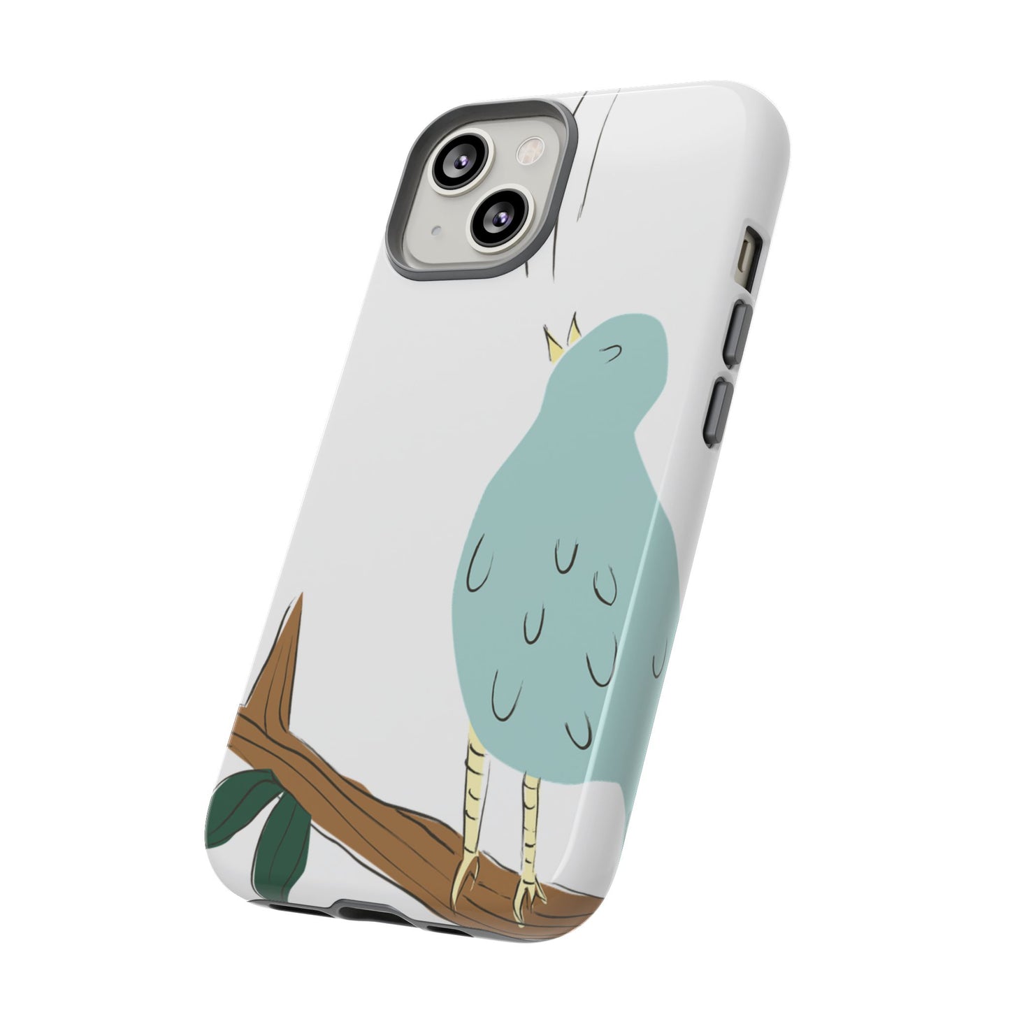 Birdsong Phone Case — Cute Blue Bird on Branch Protective Case