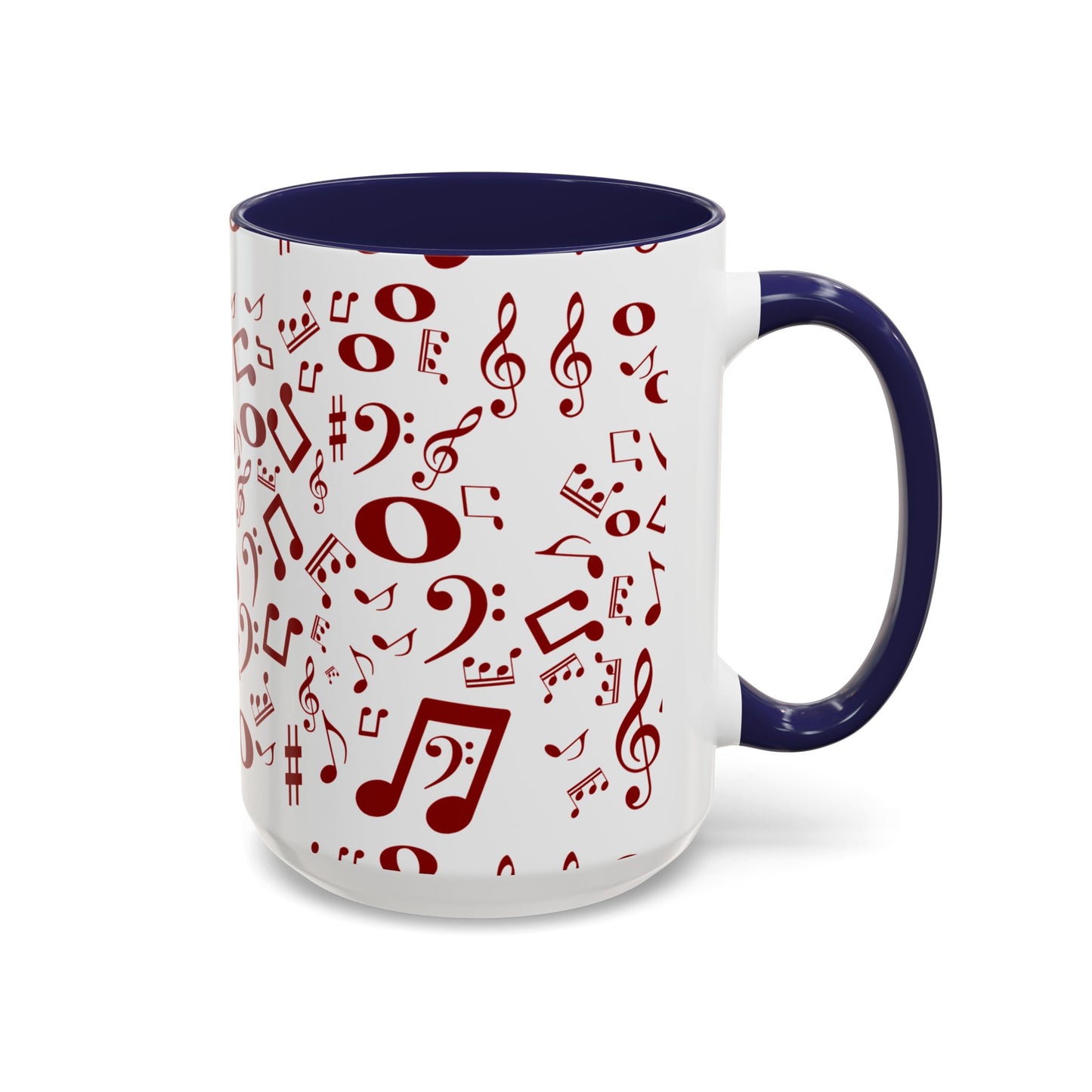 Accent Coffee Mug (11, 15oz) - Musical Notes