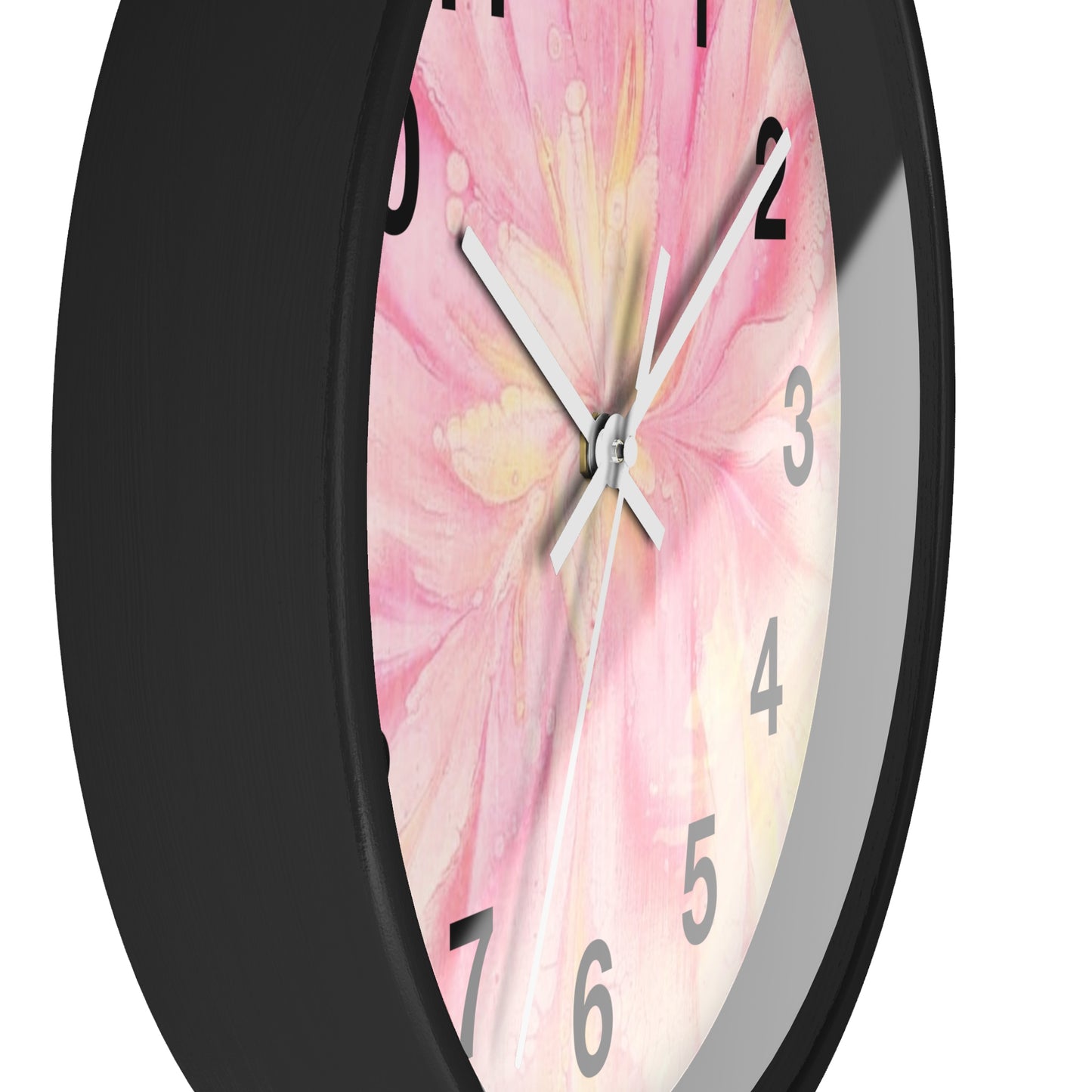 Floral Design Wall Clock - Pink Flower Home Decor, Elegant Timepiece, Gift for Her, Mother's Day, Relaxation Space, Unique Wall Art