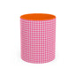 Pink Gingham Accent Coffee Mug, Cute Kitchen Decor, Gift for Coffee Lovers, Home Office Mug, Spring and Summer Vibes