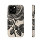 Black Rose Phone Case, Tough Cases with Floral Design, Elegant Tech Accessory, Gift for Flower Lovers, Stylish Protection