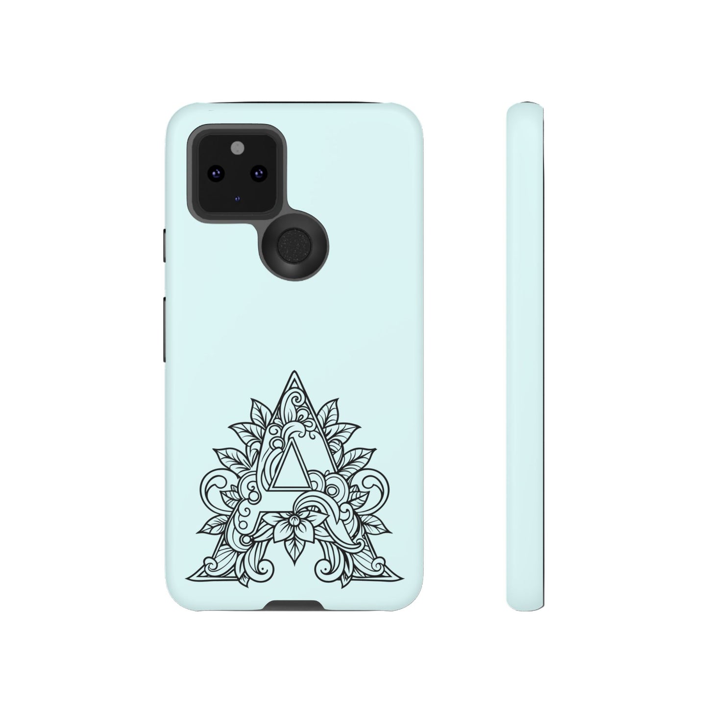 Personalized Tough Phone Case, Floral Monogram Cell Phone Cover, Custom Protective Case, Unique Gift, Birthday, Graduation