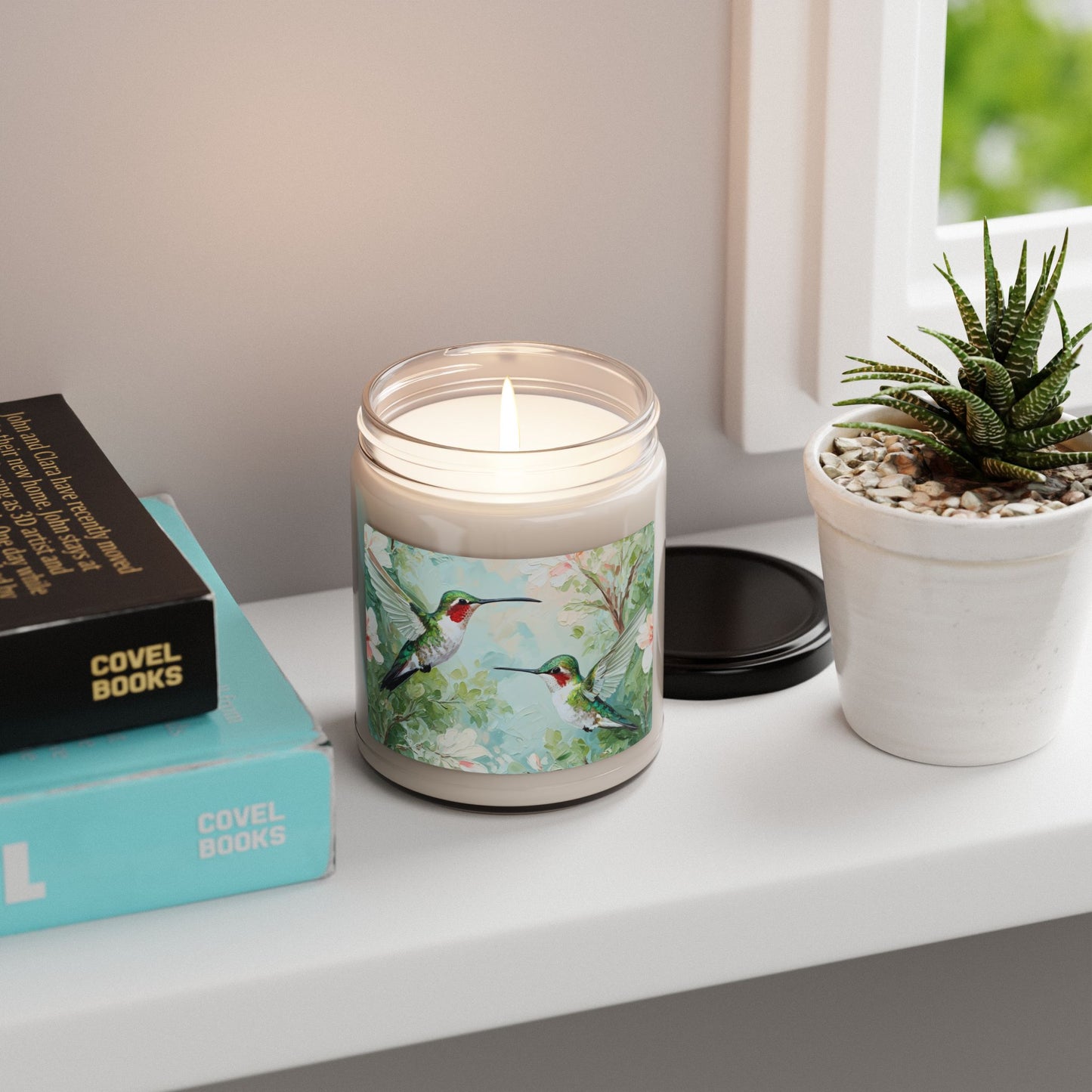 Hummingbird Garden Scented Soy Candle — 9oz Floral Aromatherapy Jar