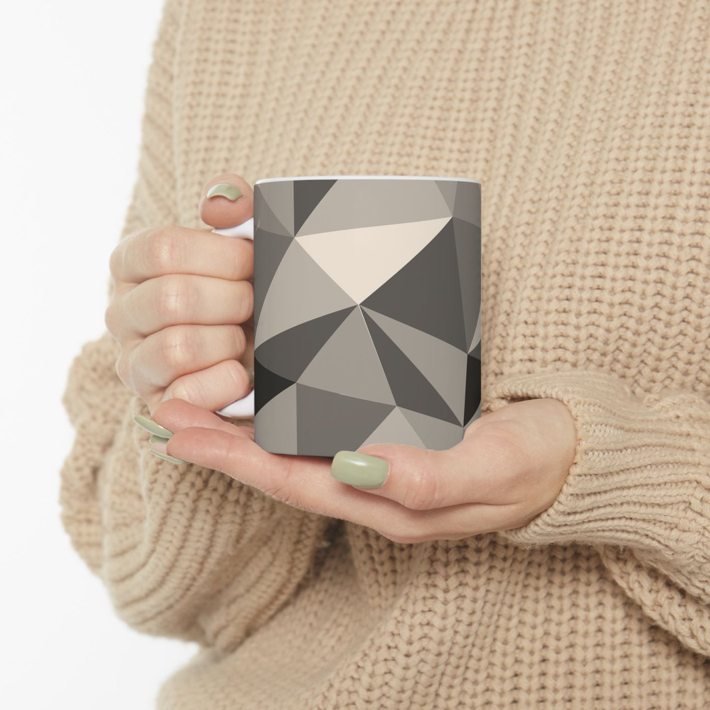 Geometric Pattern Ceramic Mug, Modern Home Decor, Coffee Lover Gift, Minimalist Kitchen Accessory, Unique Drinkware