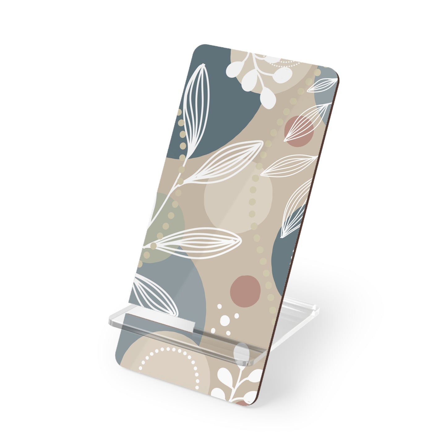 Stylish Mobile Display Stand for Smartphones, Desk Organizer, Gift for Tech Lovers, Home Decor, Office Accessory, Floral Design