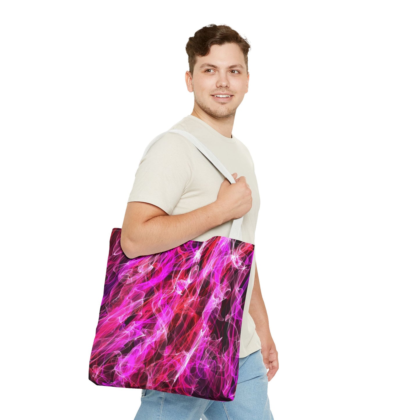 Vibrant Abstract Tote Bag, Colorful Shopping Bag