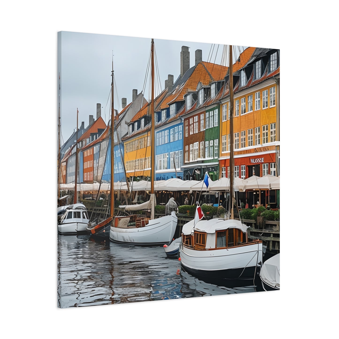 Coastal Canvas Print, Vibrant Harbor Art, Nautical Home Decor, Gift for Sailors, Maritime Wall Art