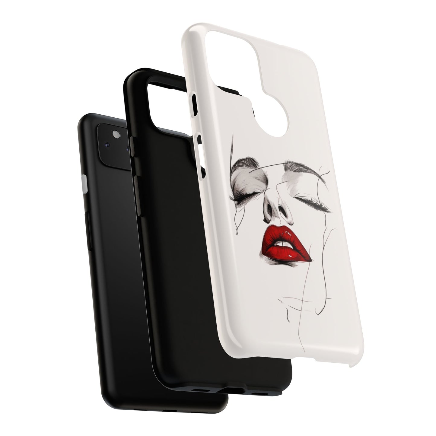 Stylish Phone Case with Artistic Lip Design, Femme Tech Accessory, Trendy Device Cover, Gift for Her, Unique Phone Accessories