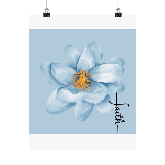 Faith-Inspired Matte Vertical Posters, Floral Wall Art, Motivational Decor