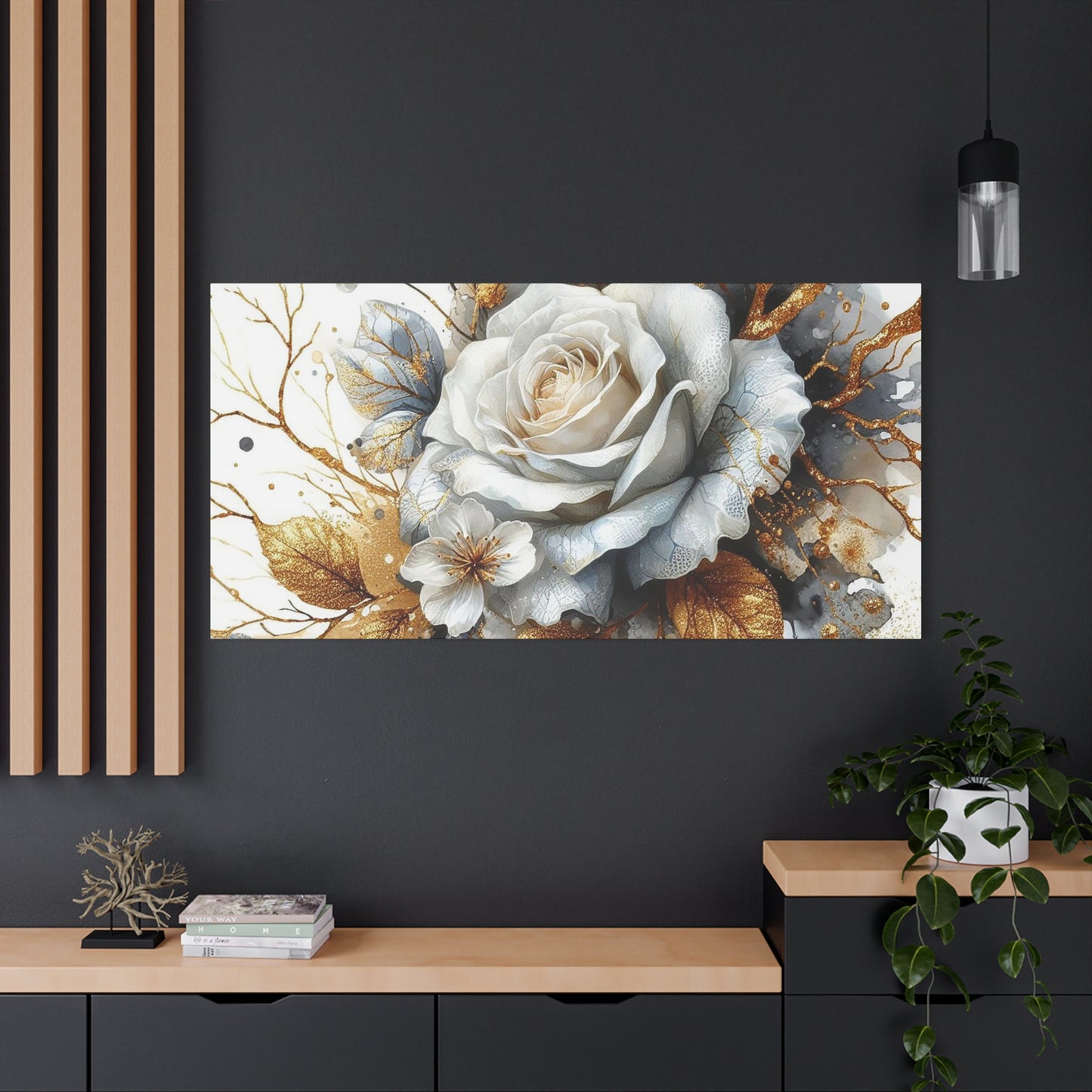 Matte Canvas, Stretched, 1.25" - Gold and Black