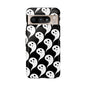 Ghost Pattern Phone Case, Cute Ghost Cell Phone Cover, Halloween Accessory, Spooky Gift, Black and White Phone Case