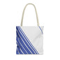 Chic Blue Striped Tote Bag, Stylish Reusable Shopping Bag, Beach Bag, Everyday Carry, Gift for Her