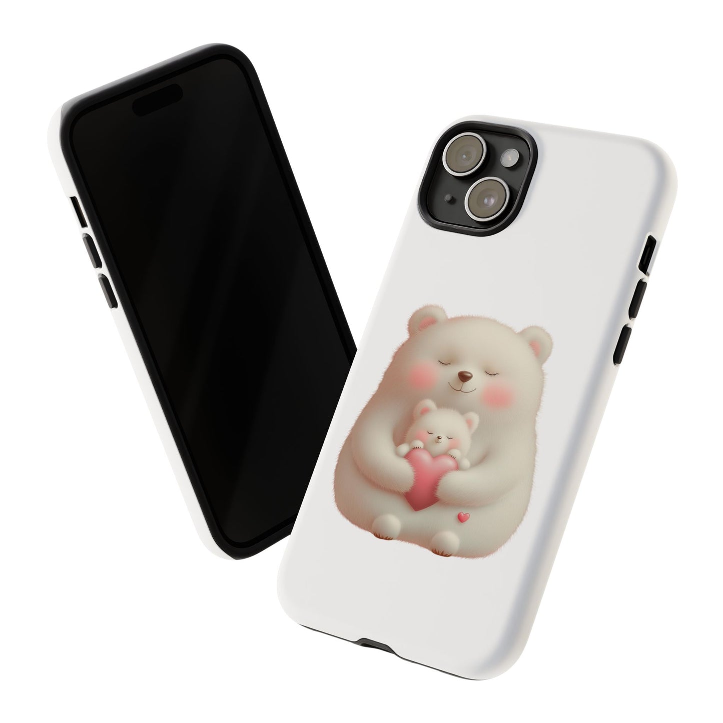 Cute Bear Phone Case, Tough Cases, Animal Lover Gift, Kids Accessories, Mother’s Day, Heartwarming Design