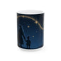Christmas Starry Night Mug — Silhouette Parents & Child with Shooting Star (11oz/15oz)