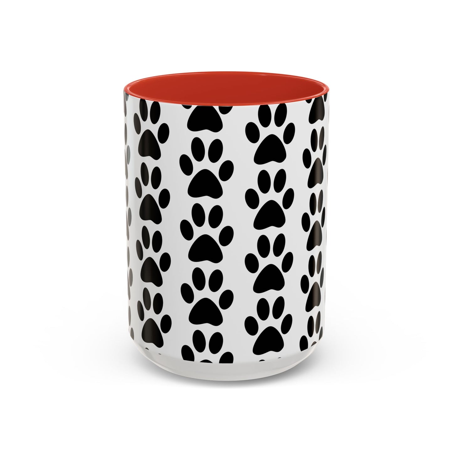 Paw Print Accent Coffee Mug - Dog Lover Gift, Black and White Pet Mug, Cute Animal Decor, Personalized Pet Owner Present, Coffee Tea Cup
