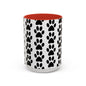 Paw Print Accent Coffee Mug - Dog Lover Gift, Black and White Pet Mug, Cute Animal Decor, Personalized Pet Owner Present, Coffee Tea Cup