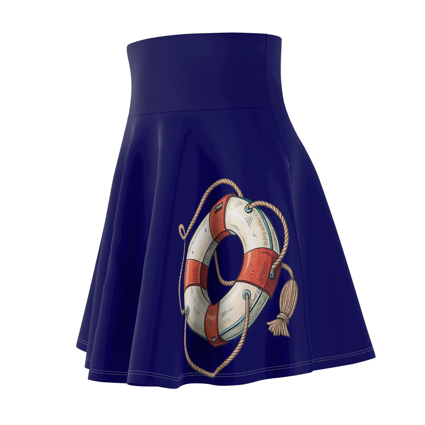 Nautical Women's Skater Skirt, Casual Summer Skirt, Beachwear, Vacation Outfit, Gift for Her, Relaxed Fit Skirt