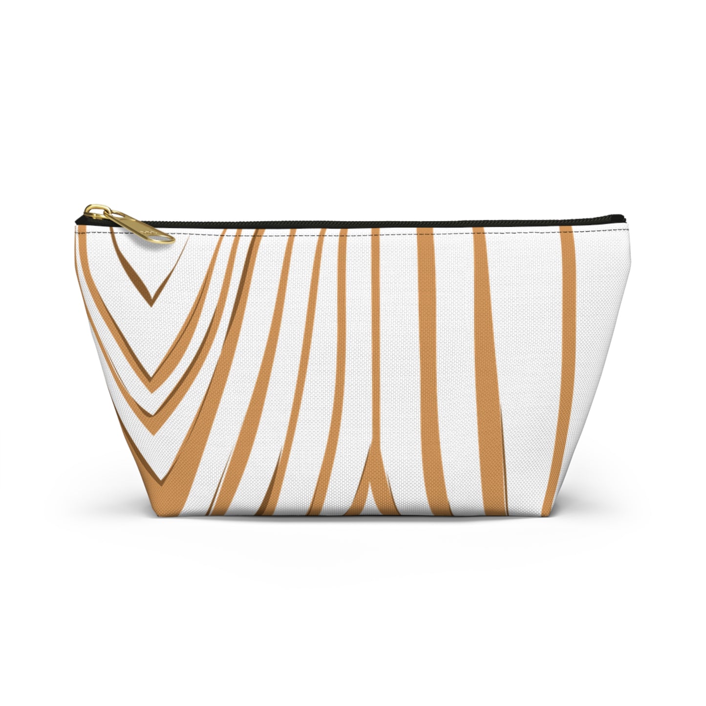 Chic T-bottom Accessory Pouch, Stylish Makeup Bag, Canvas Cosmetic Case, Travel Organizer, Gifts for Her