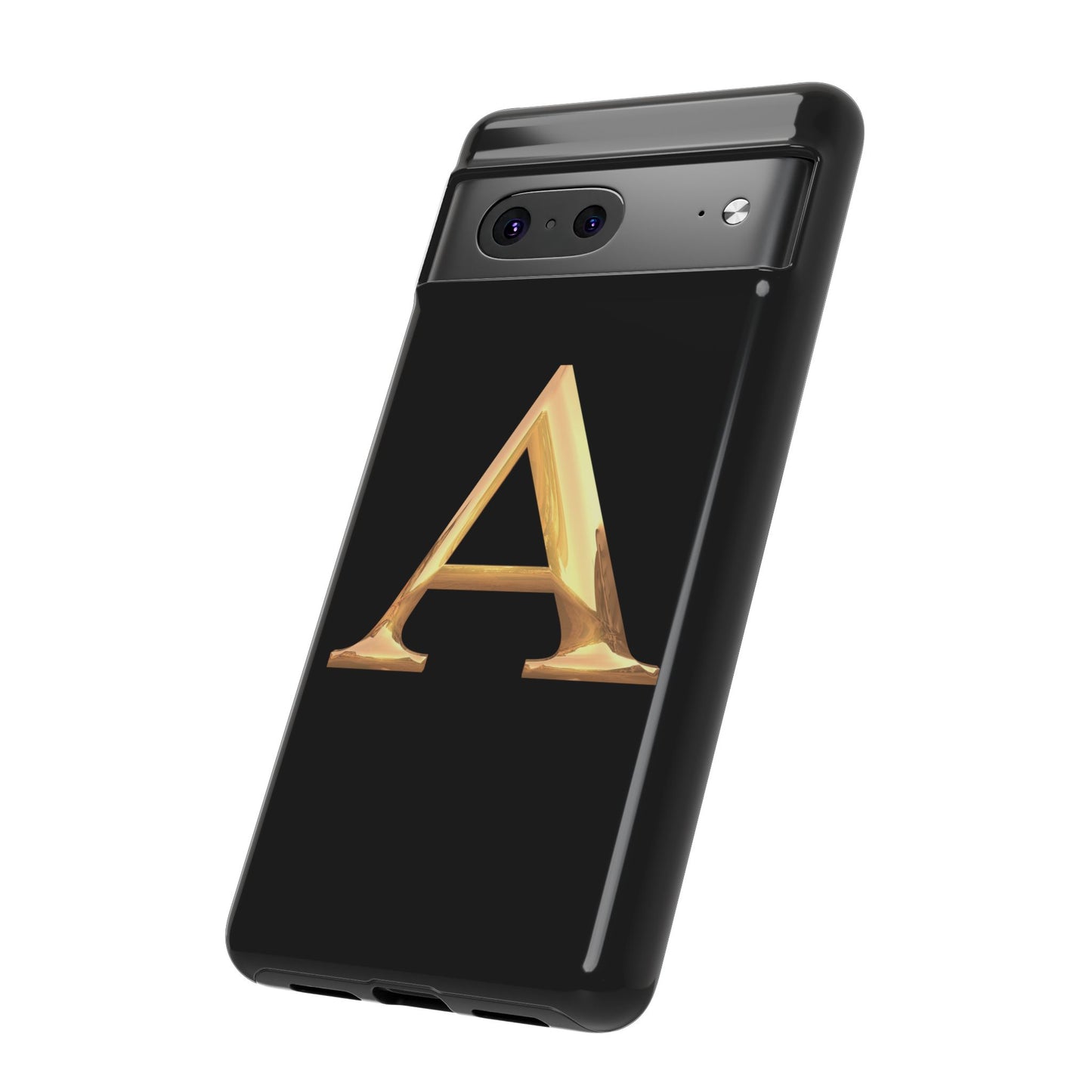 Custom Phone Case with Gold Letter A, Monogrammed Gift, Tough Protective Case, Personalized Phone Accessory, Unique Phone Cover