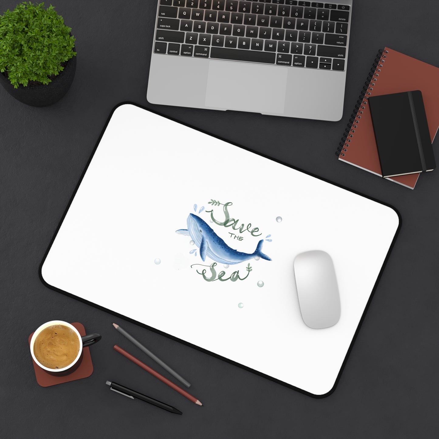 Ocean-Inspired Desk Mat - Save the Sea, Eco-Friendly Office Decor, Marine Life Gift, Home Office Essential, Wildlife Conservation